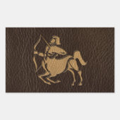Leather-Look Sagittarius Rechteckiger Aufkleber (Vorderseite)