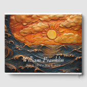 Leather Look Sunrise Sunset Gedenkfeier Gästebuch (Rückseite)