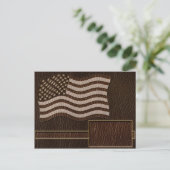 Leather Look USA Flag Dark Postkarte (Stehend Vorderseite)