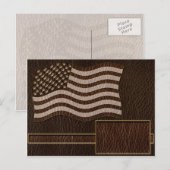 Leather Look USA Flag Dark Postkarte (Vorne/Hinten)