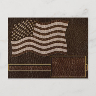 Leather Look USA Flag Dark Postkarte
