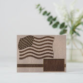 Leather Look USA Flag Soft Postkarte (Stehend Vorderseite)