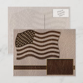 Leather Look USA Flag Soft Postkarte (Vorne/Hinten)