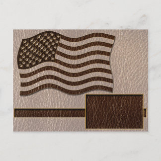 Leather Look USA Flag Soft Postkarte