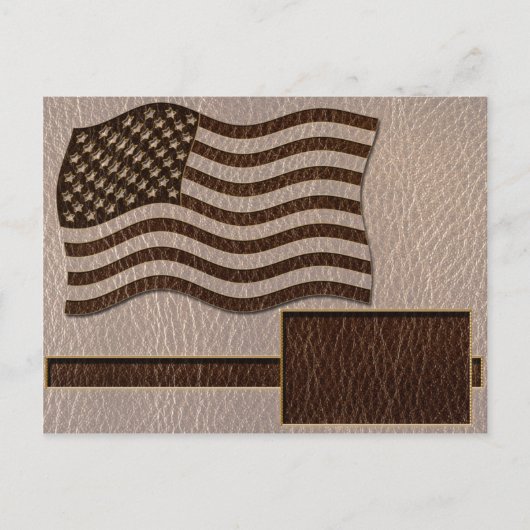 Leather Look USA Flag Soft Postkarte (Vorderseite)