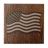 Leather-Look USA-Flagge Fliese (Vorderseite)
