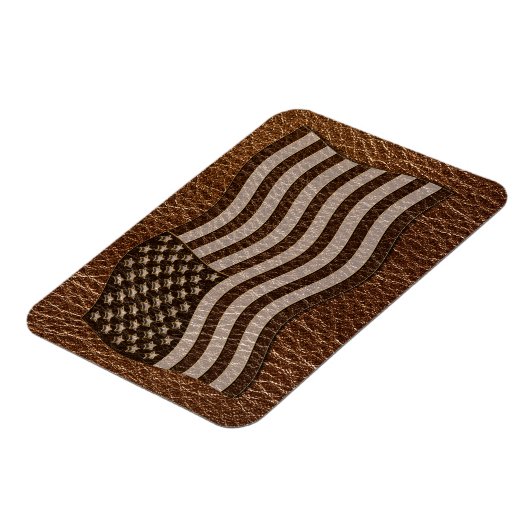 Leather-Look USA-Flagge Magnet (Linke Seite)