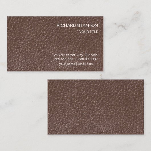 Leather-Look Visitenkarte (Vorne/Hinten)