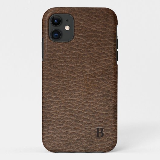 Leather Look w/out Initial(s) Phone Case (Rückseite)