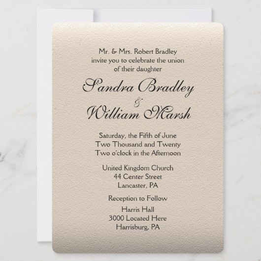 Leather Look Wedding Einladung (Vorderseite)