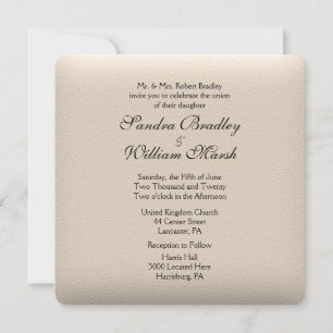 Leather Look Wedding Einladung