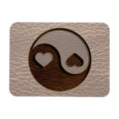 Leather Look Yin Yang Heart Soft Magnet (Horizontal)