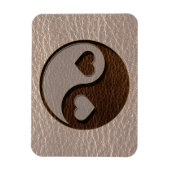 Leather Look Yin Yang Heart Soft Magnet (Vertikal)