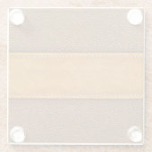 Leather Luxe: Stitched Brown Elegance Glasuntersetzer (Rückseite)