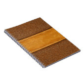 Leather Luxe: Stitched Brown Elegance Notizblock (Rechte Seite)