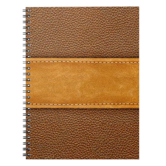 Leather Luxe: Stitched Brown Elegance Notizblock (Vorderseite)