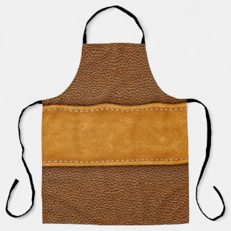 Leather Luxe: Stitched Brown Elegance Schürze