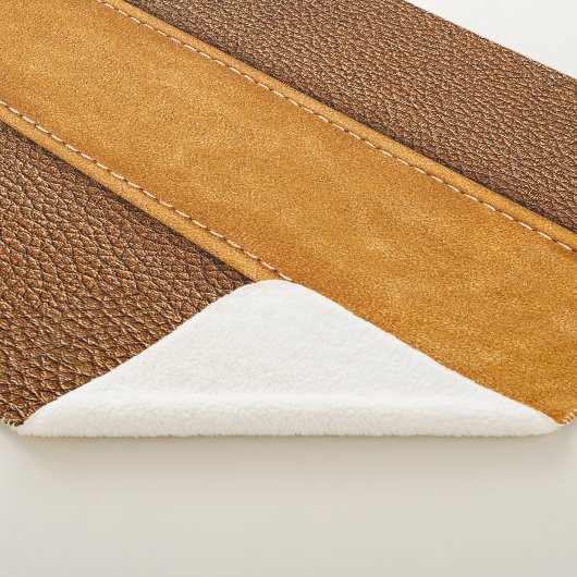 Leather Luxe: Stitched Brown Elegance Sherpadecke (3/4)