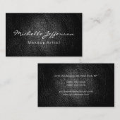 Leather Makeup Artist Script Business Card Visitenkarte (Vorne/Hinten)
