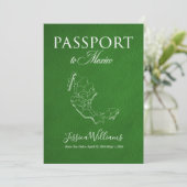 Leather Mexico Passport Save the Date Einladung (Stehend Vorderseite)
