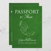 Leather Mexico Passport Save the Date Einladung (Vorne/Hinten)