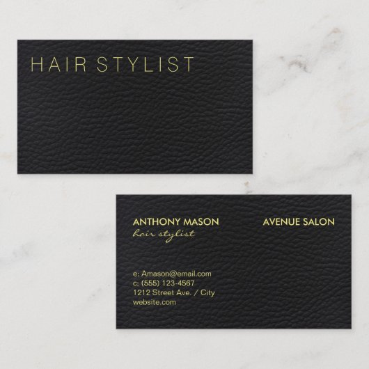 Leather Modern Type Visitenkarte (Vorne/Hinten)