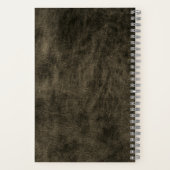 Leather Monogram Black Gold-Skriptname Notizblock (Rückseite)