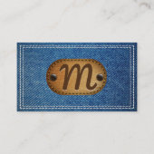 Leather Monogram | Doppel-Stitched Denim Visitenkarte (Vorderseite)