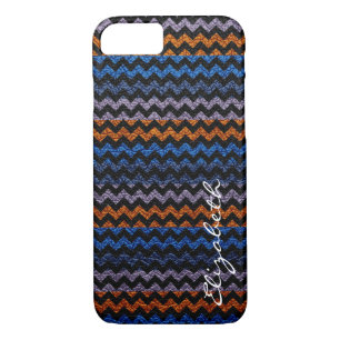 Leather Multicolor Zickzack Stripes Muster #6 iPhone 8/7 Hülle