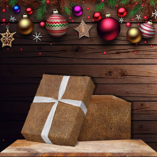 Leather Old World Imitate Geschenkpapier