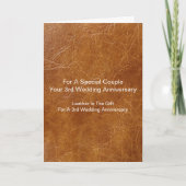 Leather Pattern 3. Hochzeitstag Karte (Vorderseite)