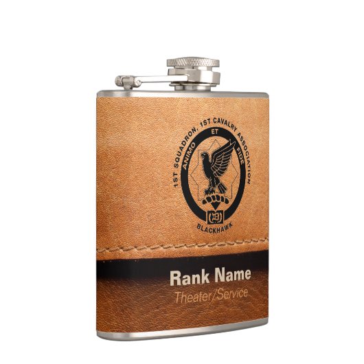 Leather Personalisiert Cav Flask Flachmann (Rechts)
