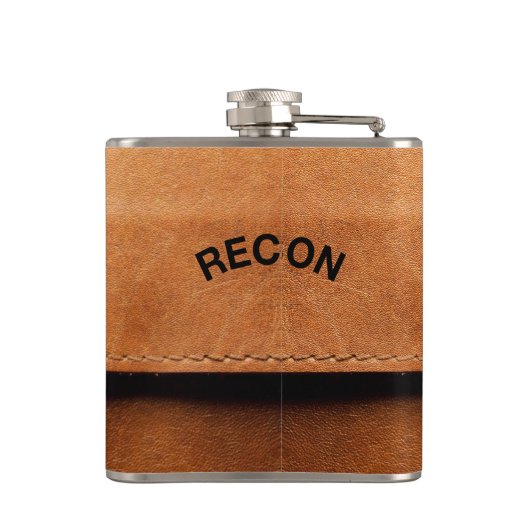Leather Personalisiert Cav Flask Flachmann (Rückseite)