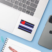 Leather Pride Flag Aufkleber (Laptop mit iPhone)
