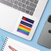 Leather Pride Flag Aufkleber (Laptop mit iPhone)