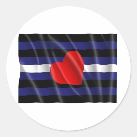 LEATHER PRIDE FLAG FLYING RUNDER AUFKLEBER (Vorderseite)