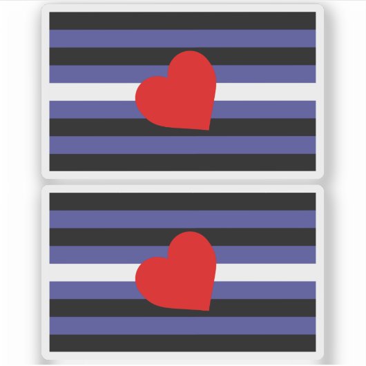 Leather Pride Flag und Herz Aufkleber (Vorderseite)
