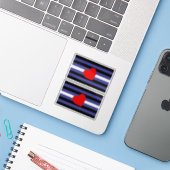 Leather Pride Flag und Herz Aufkleber (Laptop mit iPhone)