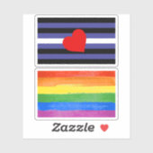 Leather Pride Flag und Herz Aufkleber (Blatt)