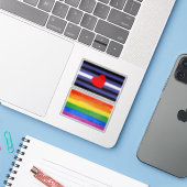 Leather Pride Flag und Herz Aufkleber (Laptop mit iPhone)