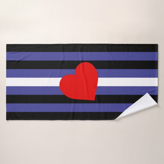 Leather Pride Flag und Herz Badehandtuch (Badehandtuch)