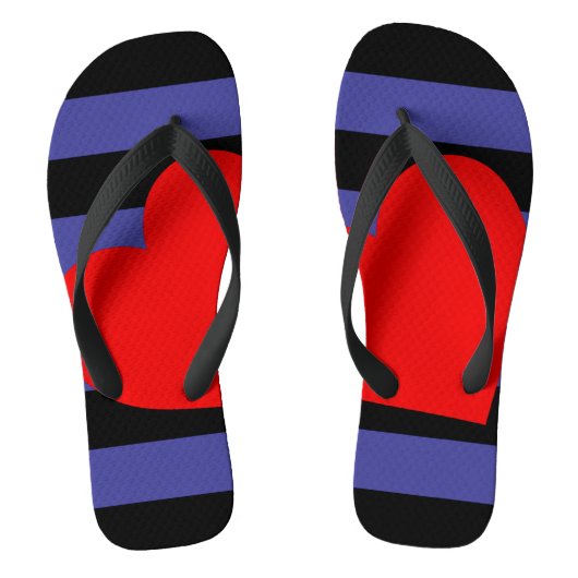 Leather Pride Flag und Herz Badesandalen (Fußbett)