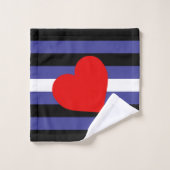 Leather Pride Flag und Herz Badhandtuch Set (Waschlappen)