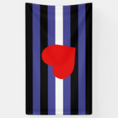 Leather Pride Flag und Herz Banner (Vertikal)