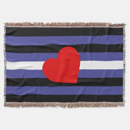 Leather Pride Flag und Herz Decke (Vorderseite)