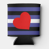 Leather Pride Flag und Herz Dosenkühler (Vorderseite)