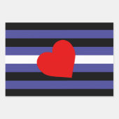 Leather Pride Flag und Herz Geschenkpapier Set (Vorderseite)