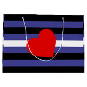 Leather Pride Flag und Herz Große Geschenktüte (Rückseite)