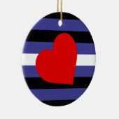 Leather Pride Flag und Herz Keramik Ornament (Rechts)