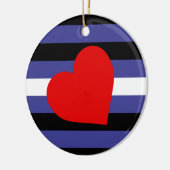 Leather Pride Flag und Herz Keramik Ornament (Links)